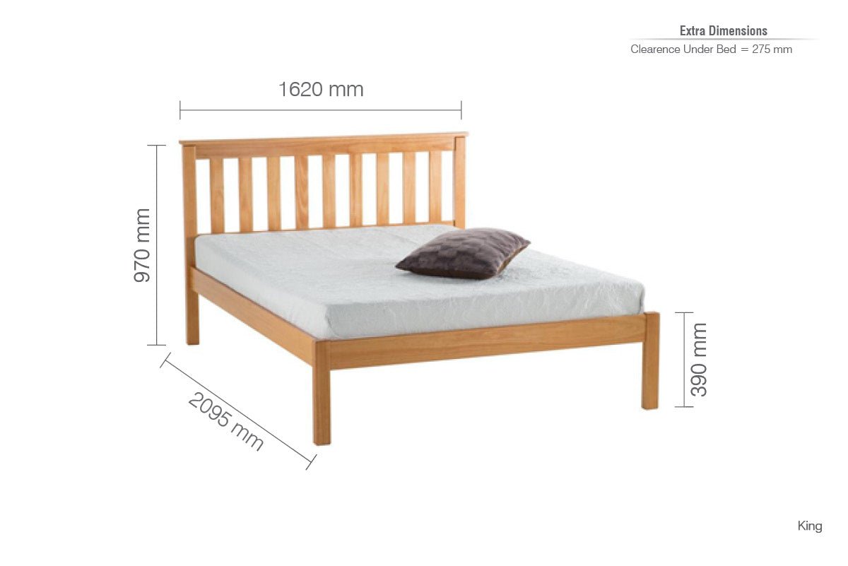 Denver King Bed Brown Pine - Bedzy UK modern and affordable home furniture England