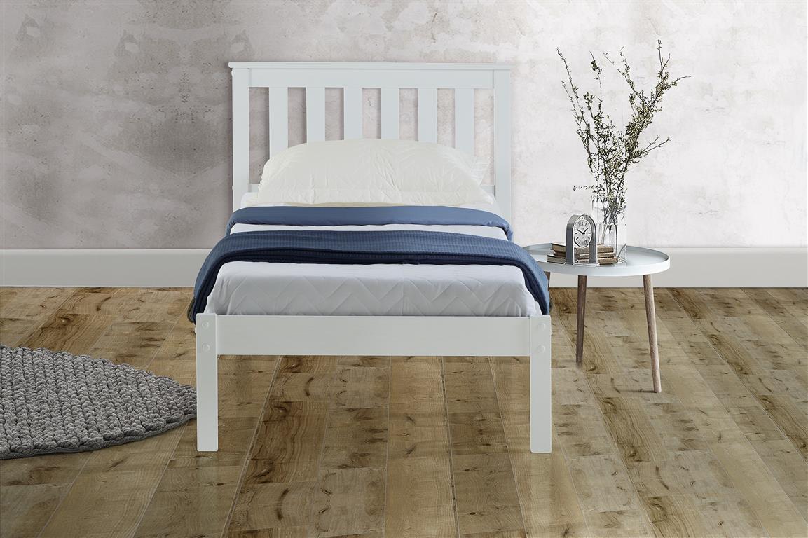 Denver Single Bed - White - Bedzy UK modern and affordable home furniture England