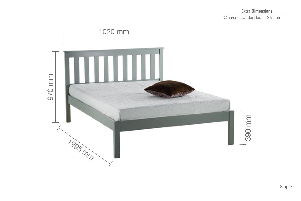 Denver Single Bed - Grey Pine - Bedzy UK modern and affordable home furniture England