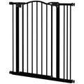Metal Pet Safety Folding Dog Gate with Double Lock - Black
