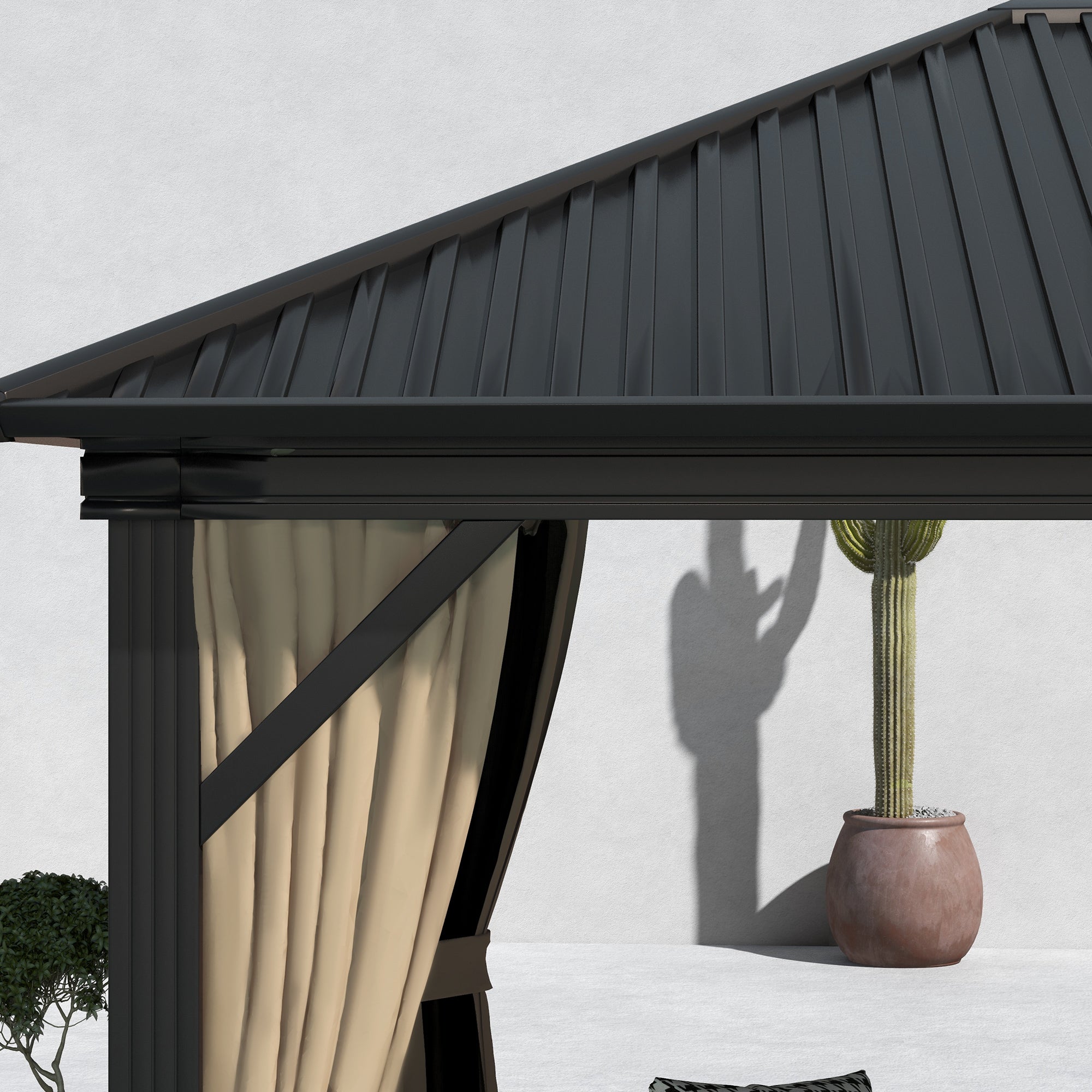 3.6 x 3m Aluminium Frame Hardtop Gazebo, with Accessories