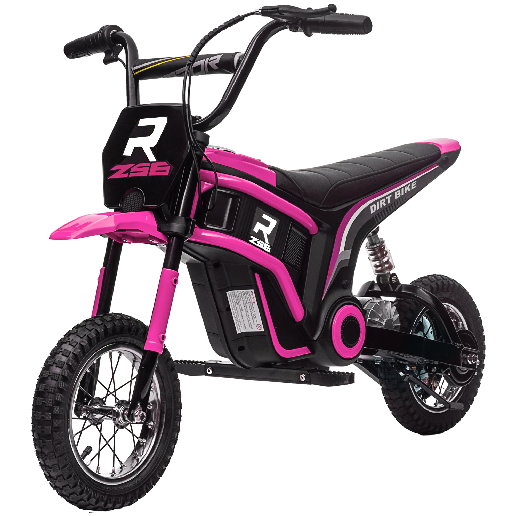 24V Electric Motorbike, Dirt Bike with Twist Grip Throttle, Music Horn, 12" Pneumatic Tyres, 16 Km/h Max. Speed, Pink