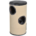 Plush Cat Tree with Scratching Barrel Ф38x70H cm - Beige/Grey