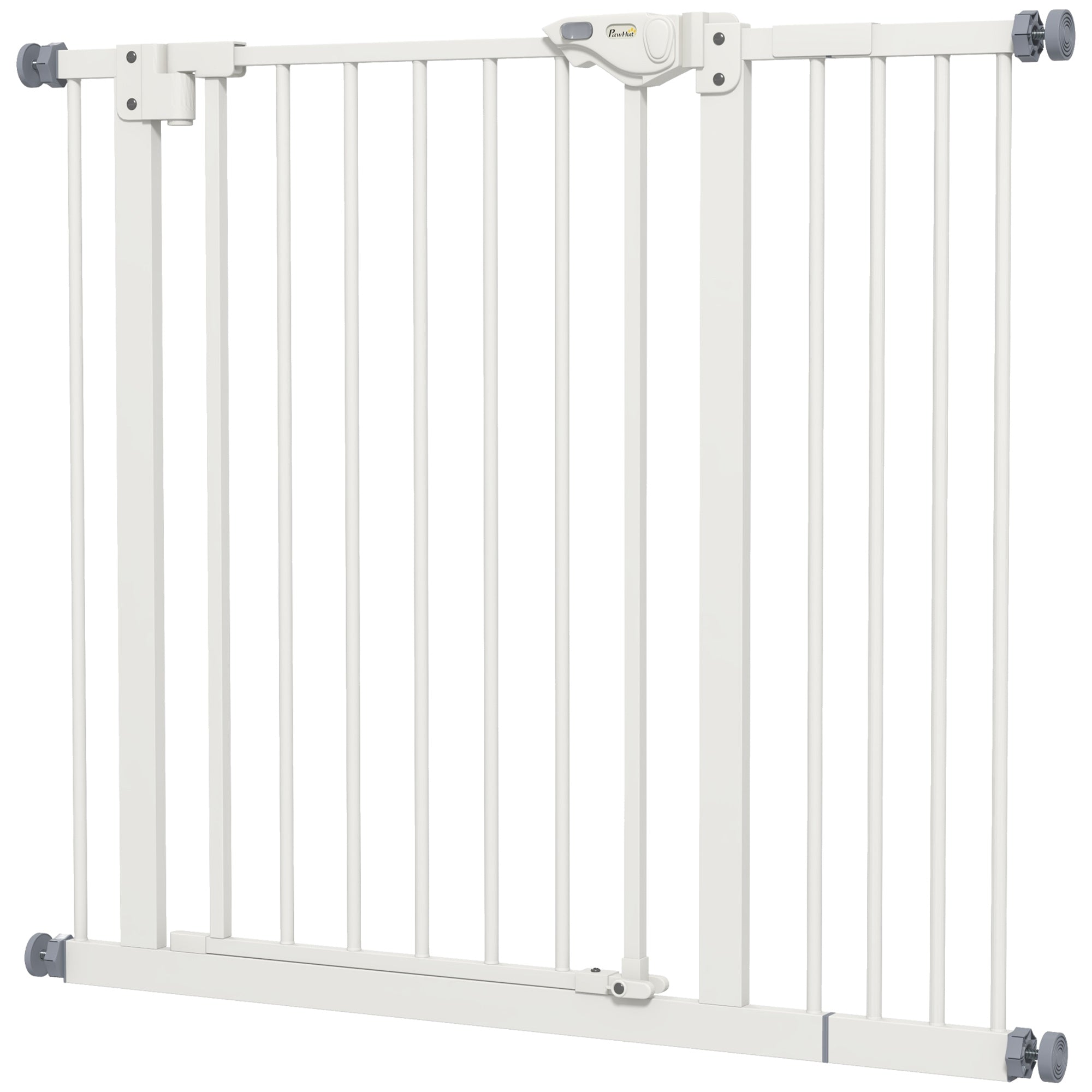 Metal 74-94cm Wide Adjustable Dog Gate White