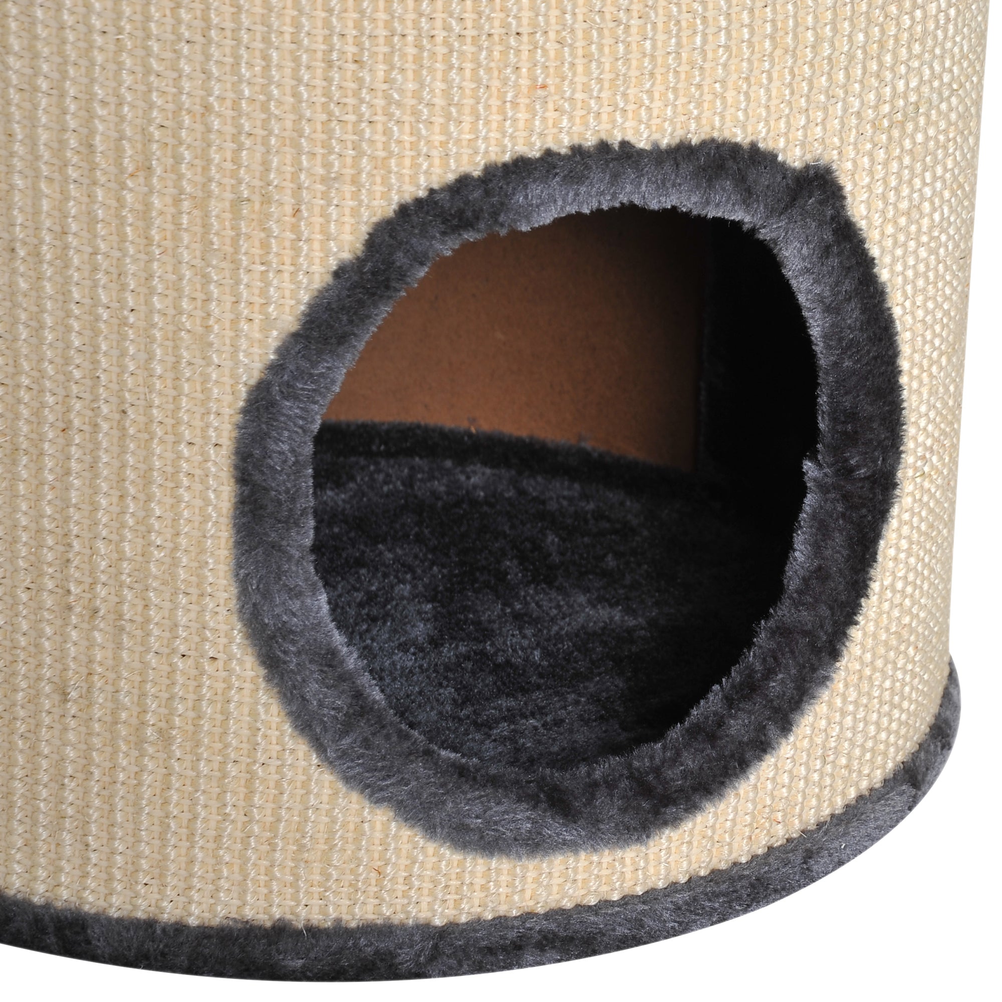 Cat Tree, Plush, Ф38x70H cm-Beige/Grey