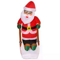 4ft Christmas Inflatable Santa Claus Skiing Decoration with LED Lights - White, Red, Green, Black