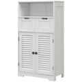 Freestanding Bathroom Storage Cabinet with Adjustable Shelf and Drawers - White