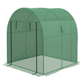 Polytunnel Walk-In Greenhouse with UV-Resistant PE Cover 180x180x200cm - Green