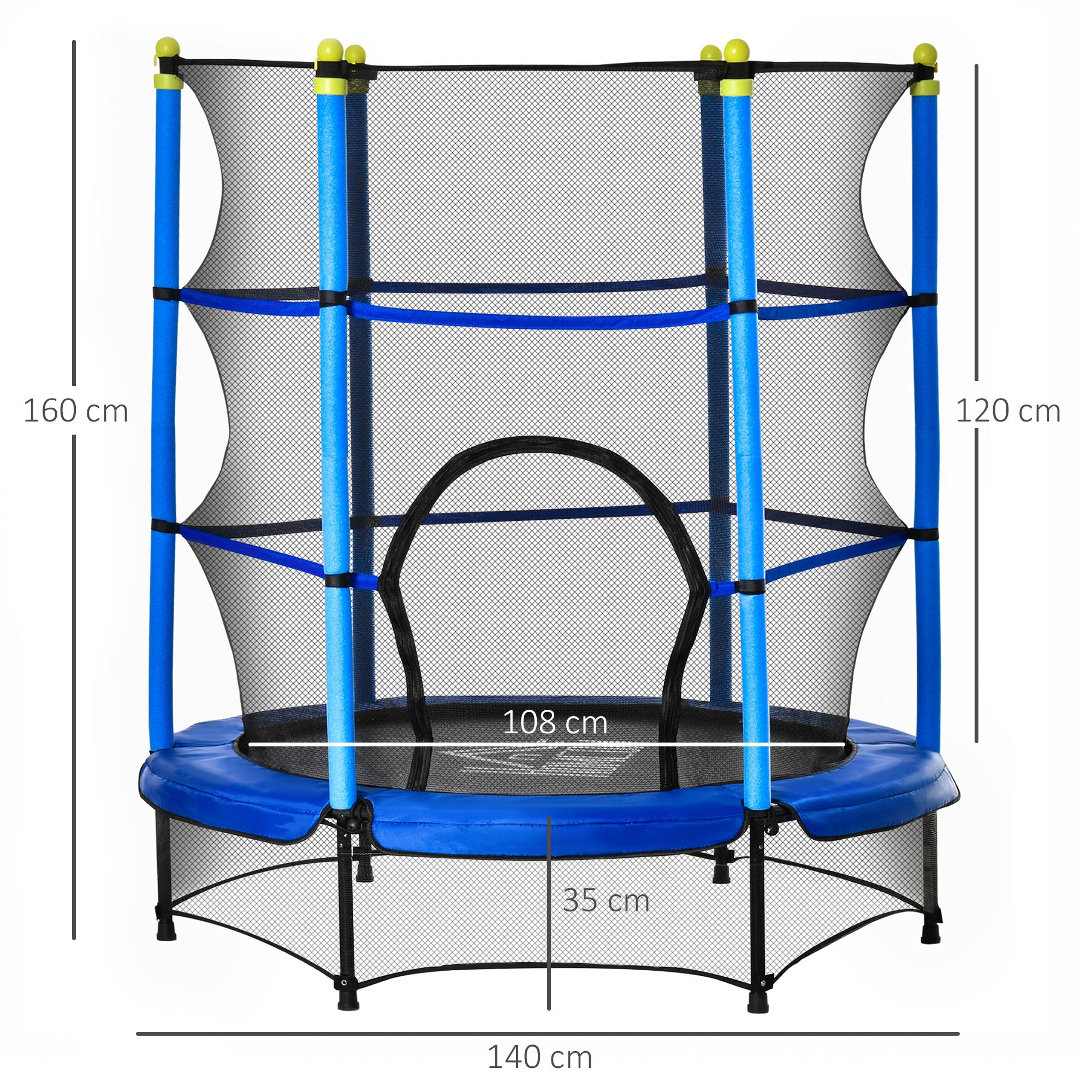 5.2FT Kids Trampoline with Safety Enclosure, Indoor Outdoor Toddler Trampoline for Ages 3-10 Years, Blue