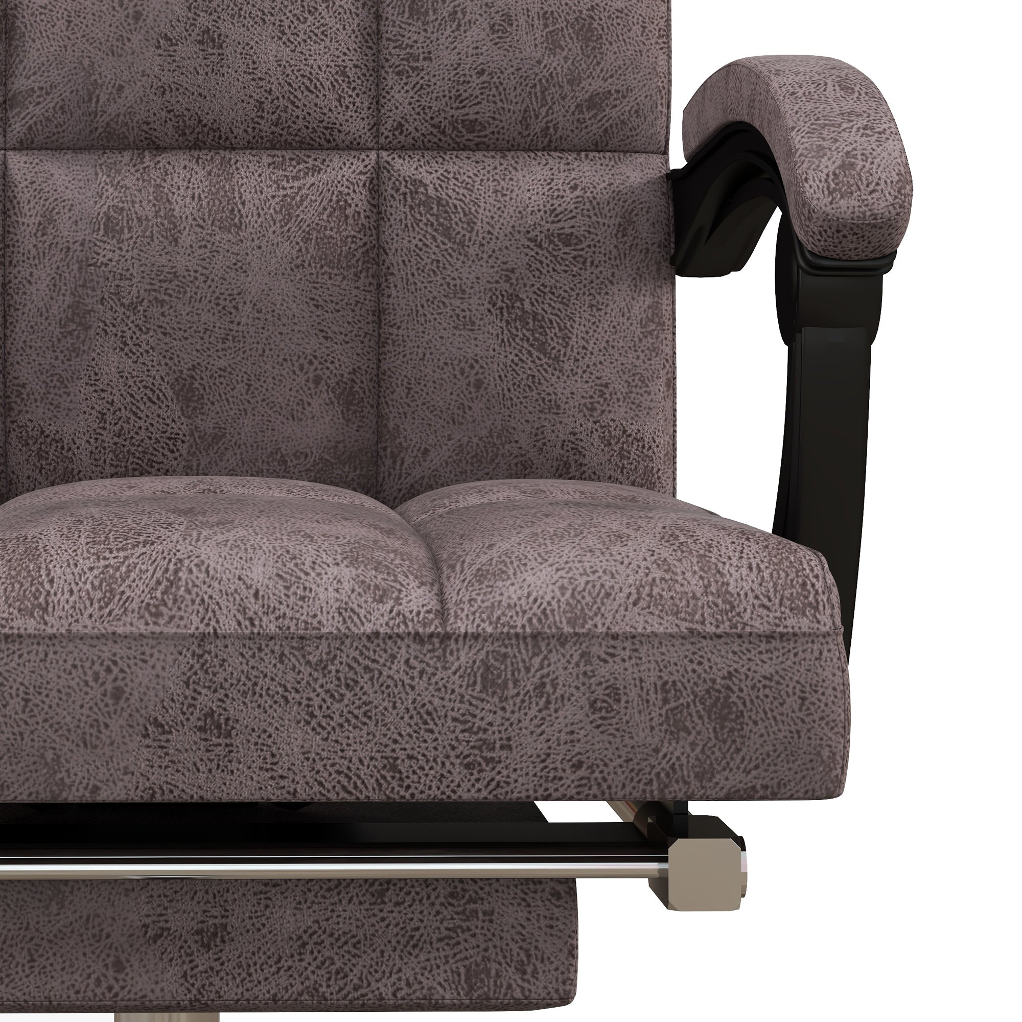 Executive Vibration Massage Office Chair, Microfibre Computer Chair with Armrest, 135° Reclining Back, Charcoal Grey