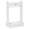 Kids Wood Clothes Rack with Storage Shelves and Hall Tree for 3-8 Years - White