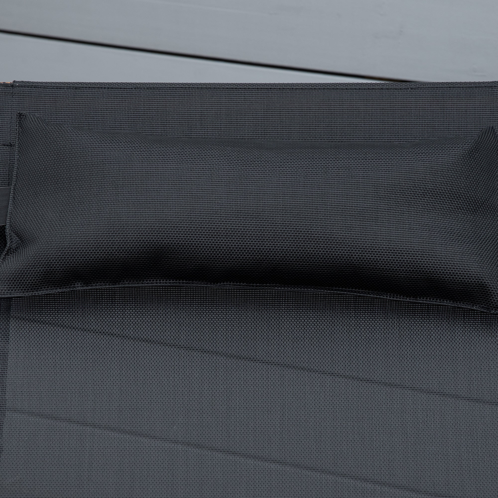 Ergonomic Wooden Patio Lounge Chair with Adjustable Back and Removable Pillow Black