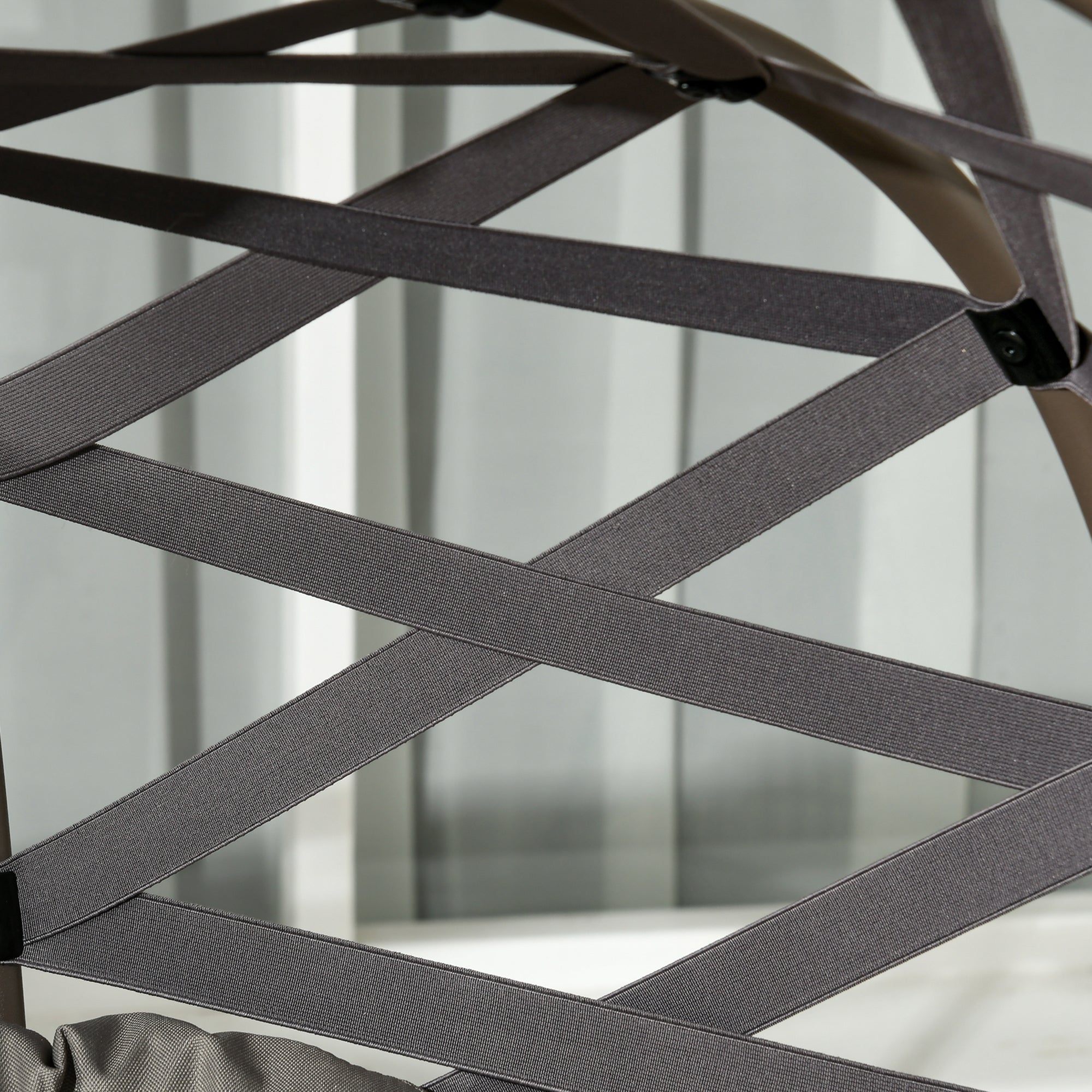 2 Seater Outdoor Egg Chair Set with Cushions and Cup Holders - Sand Brown