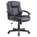 Mid Back Swivel Executive Office Chair with Double-Tier Padding and Wheels - Black