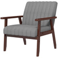 Modern Upholstered Accent Chair with Supportive High Back - Grey