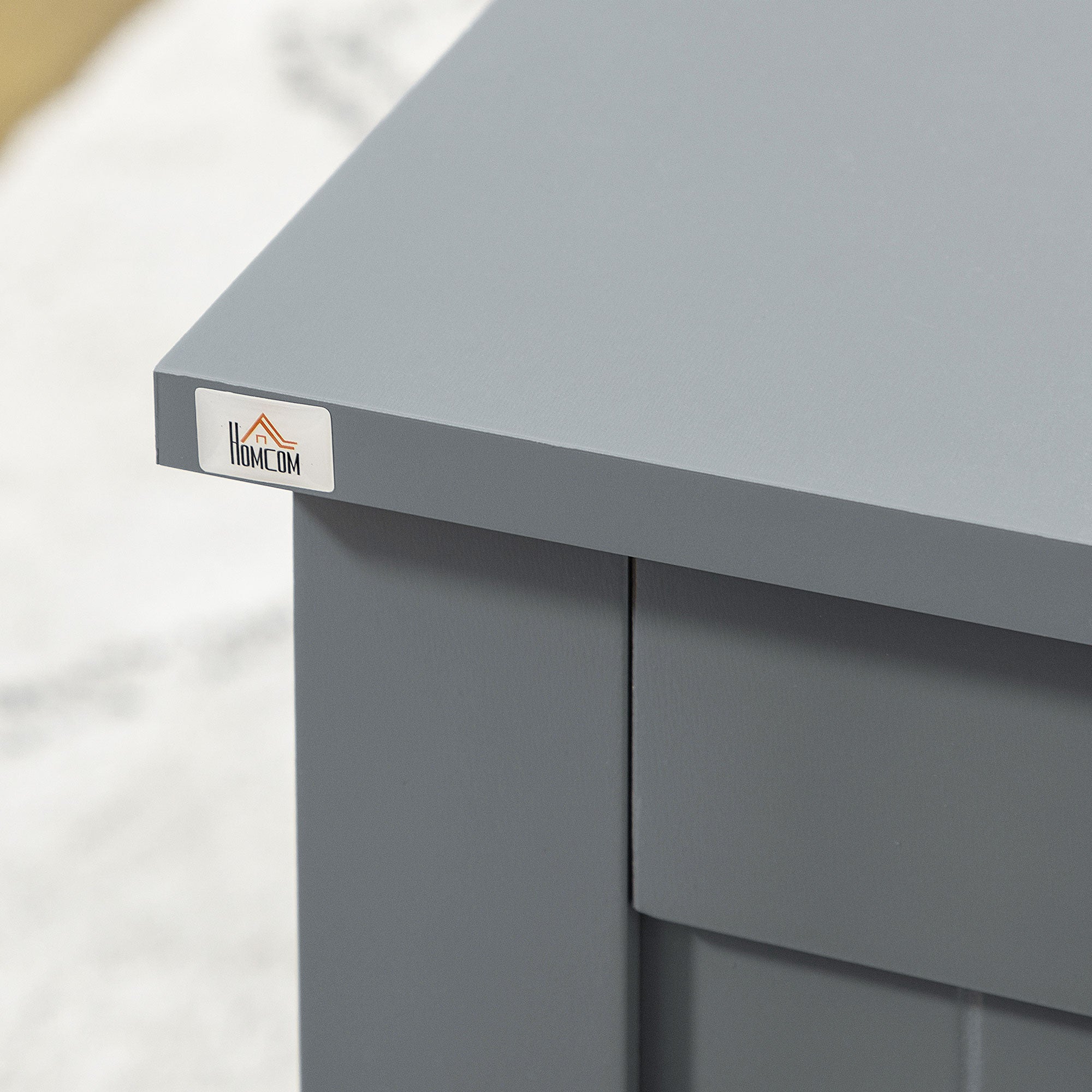 Large Storage Box Toy Chest Organizer with Lid and Safety Hinges - Grey