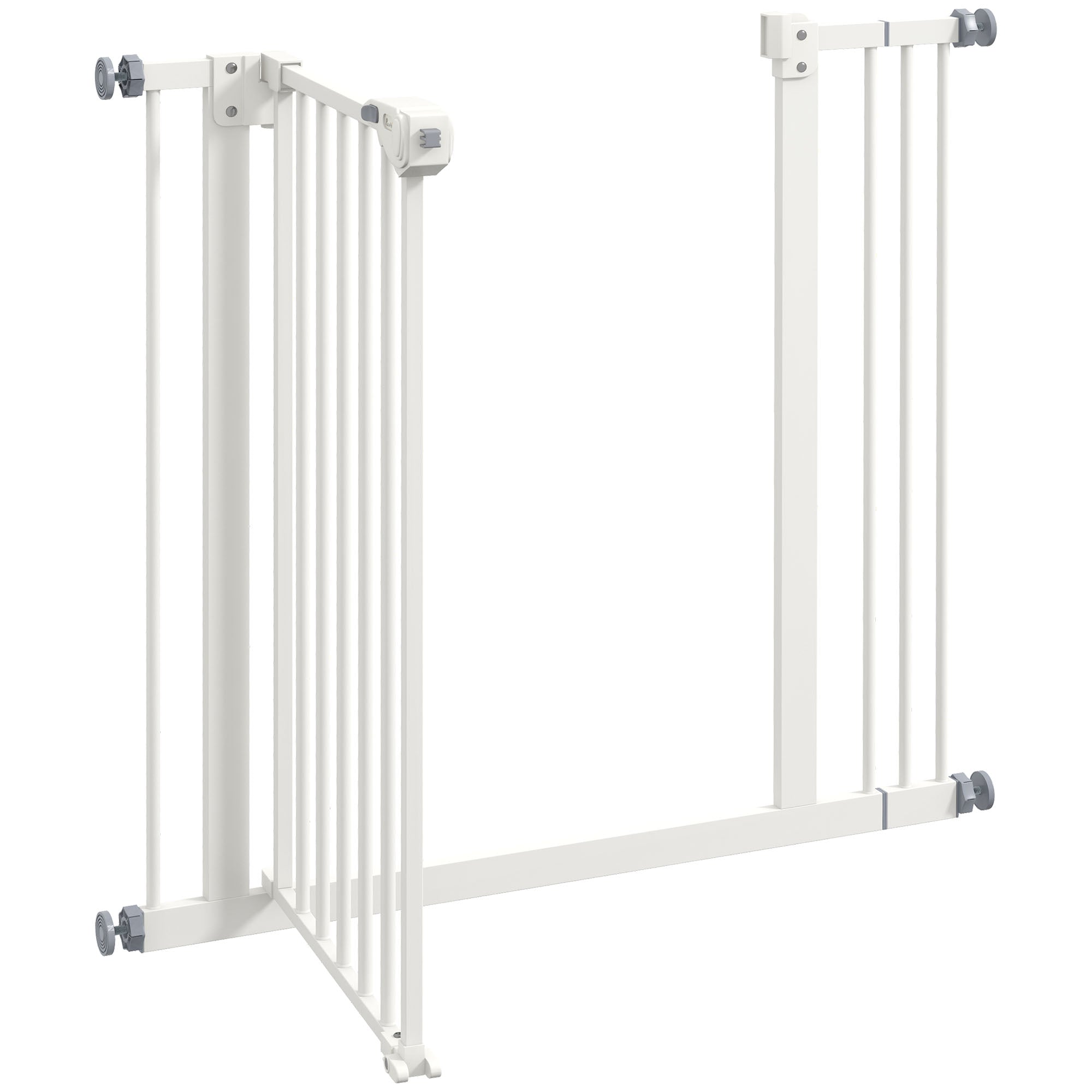 Metal 74-87cm Wide Adjustable Dog Gate White