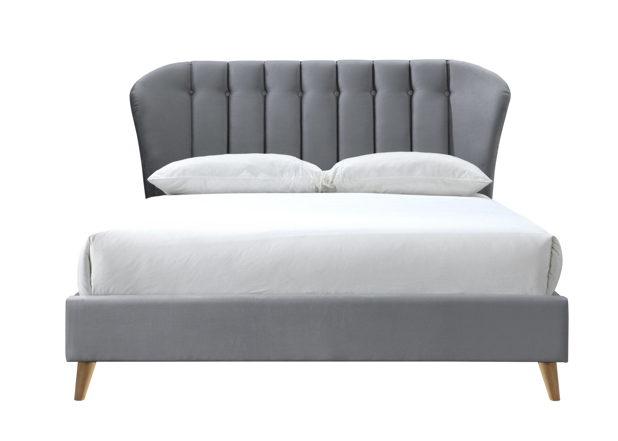 Elm King Bed Grey - Bedzy UK modern and affordable home furniture England