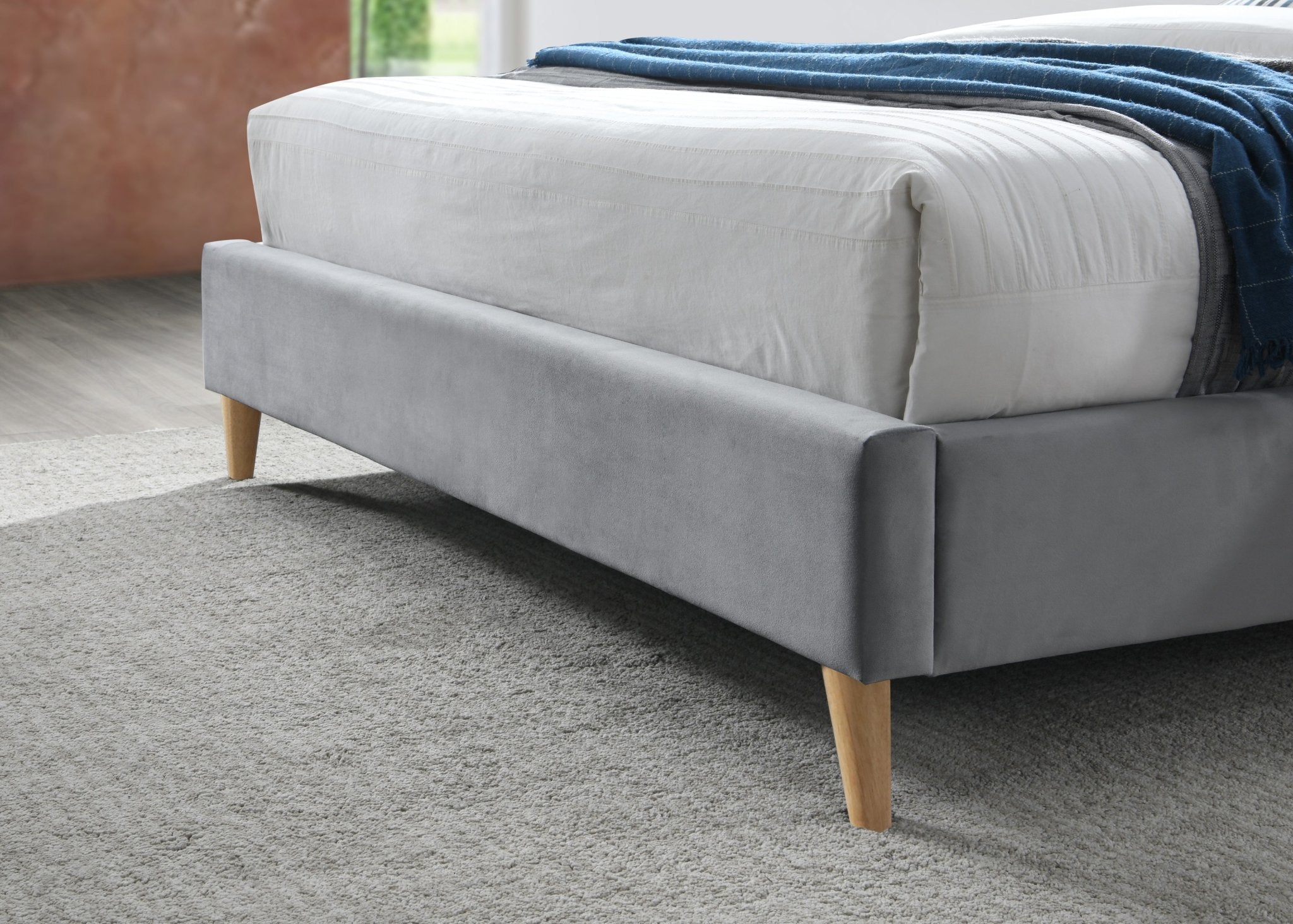 Elm King Bed Grey - Bedzy UK modern and affordable home furniture England