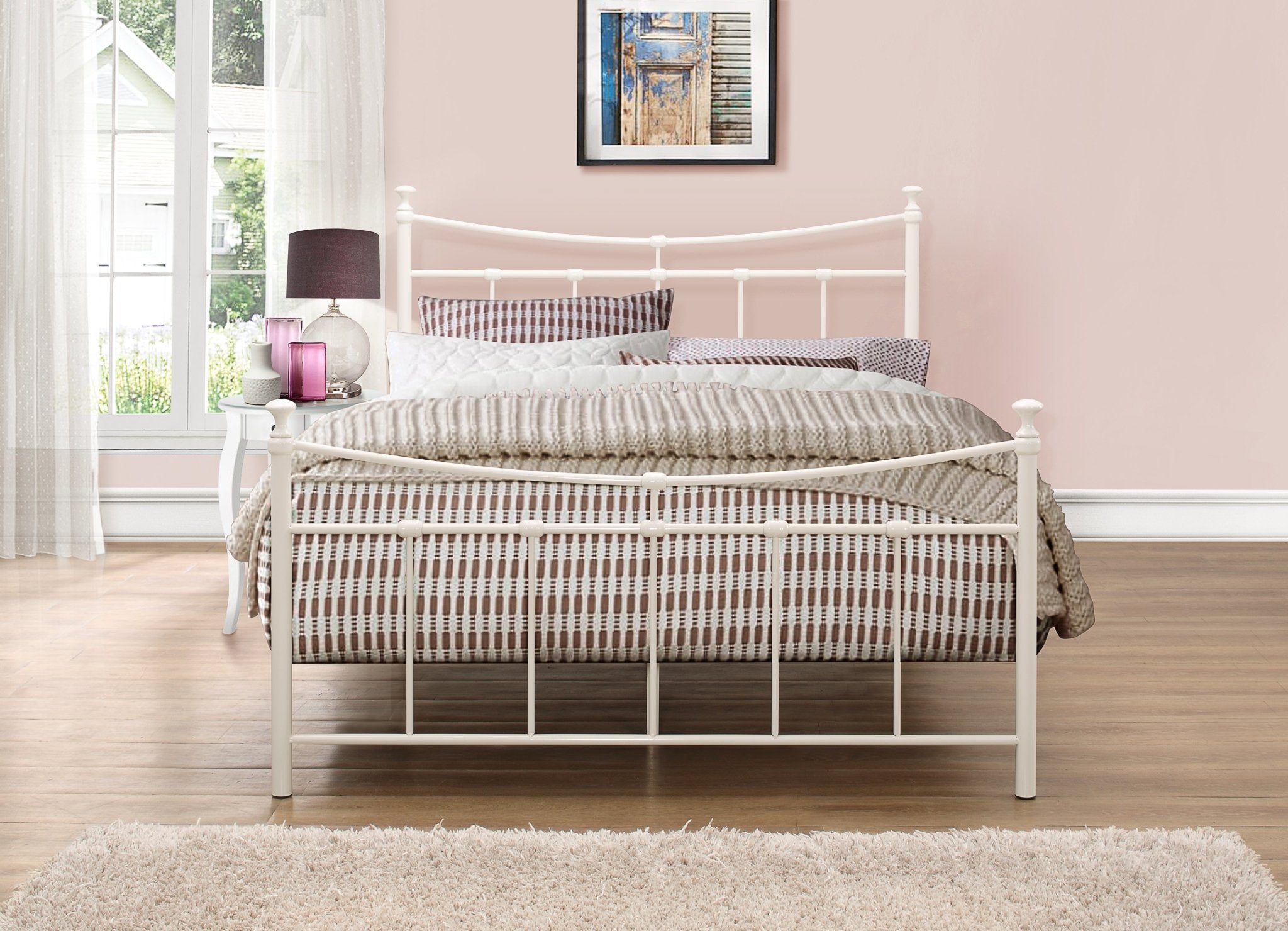 Emily Double Bed White - Bedzy UK modern and affordable home furniture England