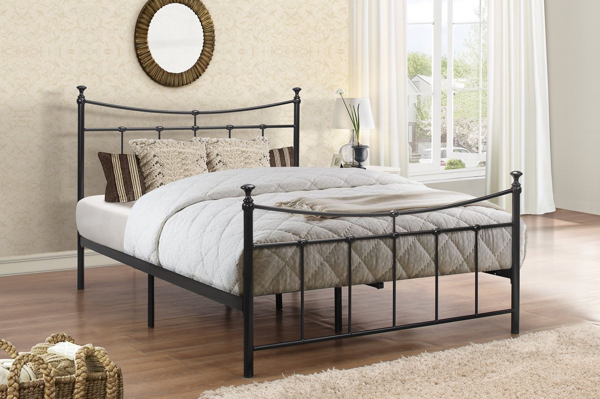 Emily Double Bed Black - Bedzy UK modern and affordable home furniture England