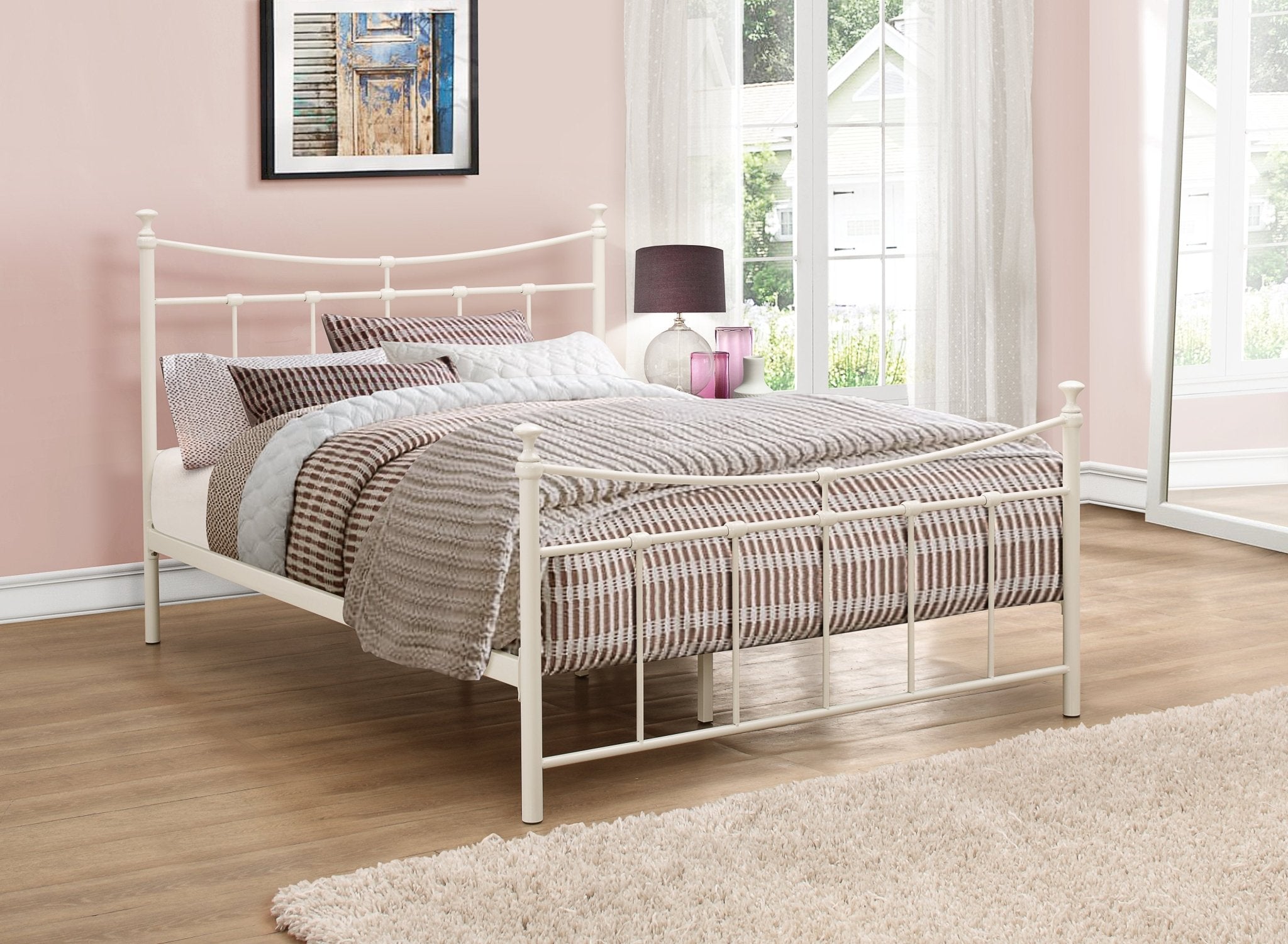 Emily Double Bed White - Bedzy UK modern and affordable home furniture England