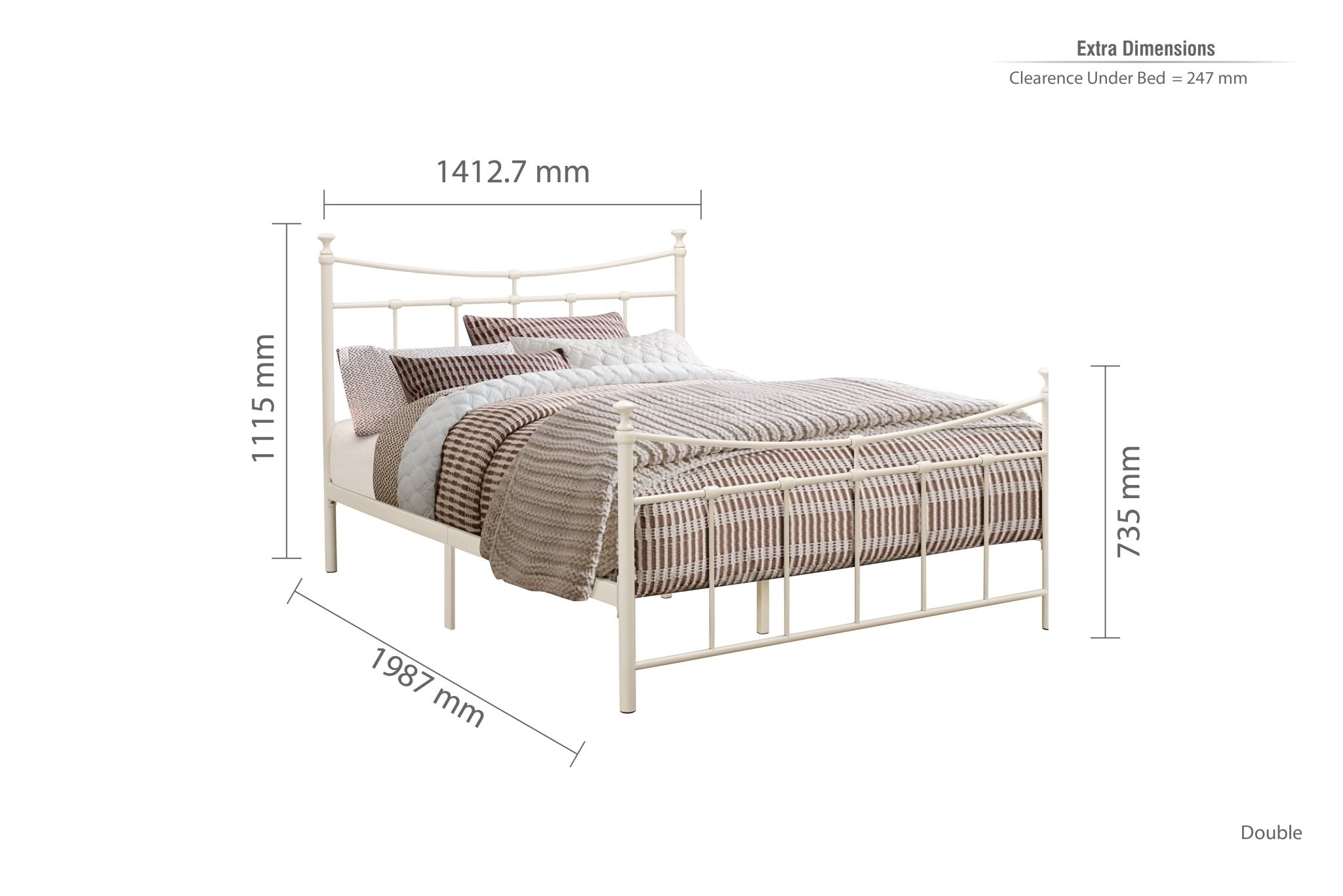 Emily Double Bed White - Bedzy UK modern and affordable home furniture England