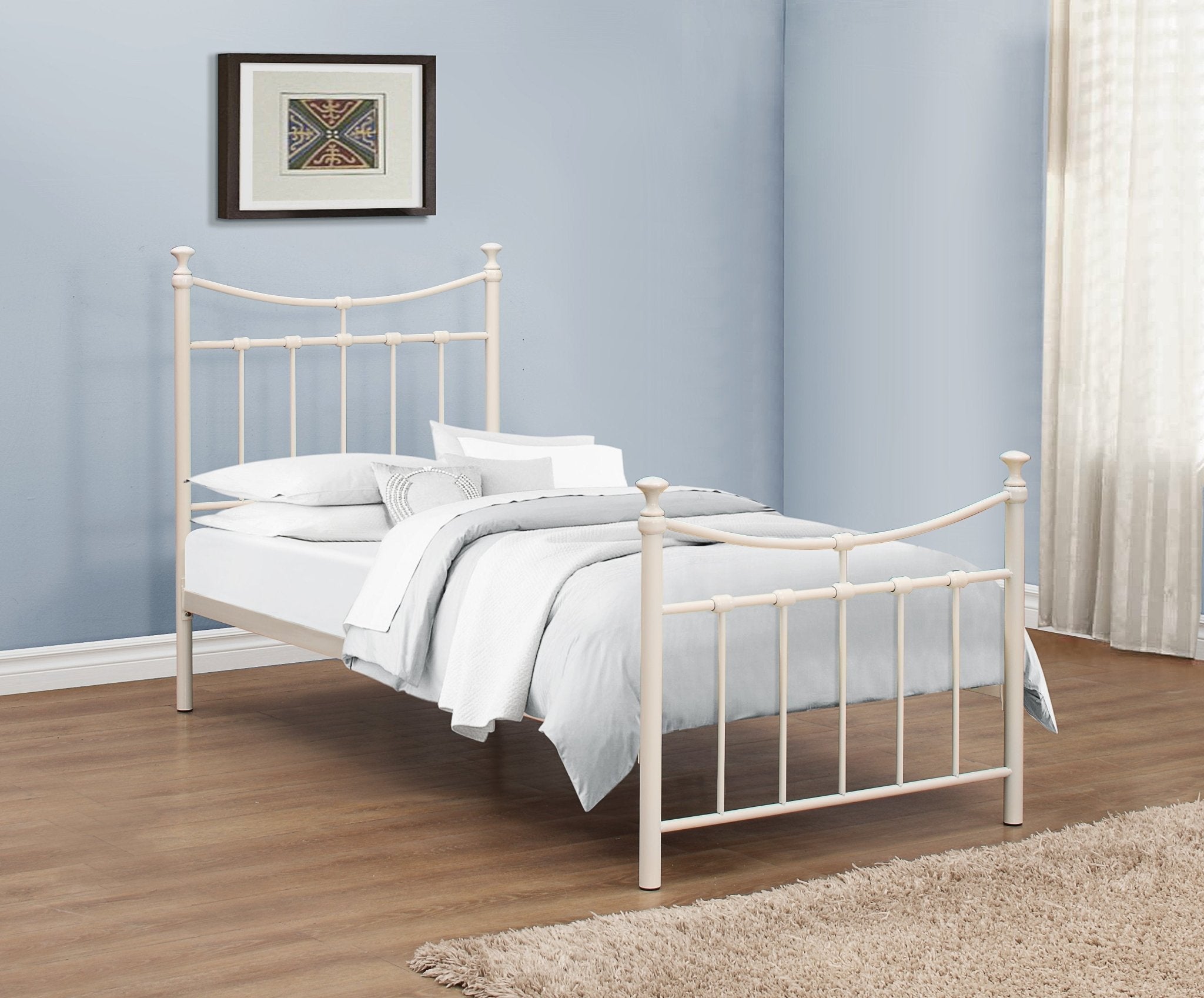 Emily Single Bed - Cream - Bedzy UK modern and affordable home furniture England