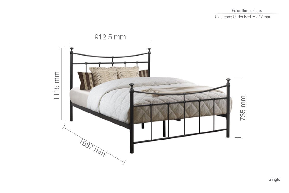 Emily Single Bed - Black - Bedzy UK modern and affordable home furniture England