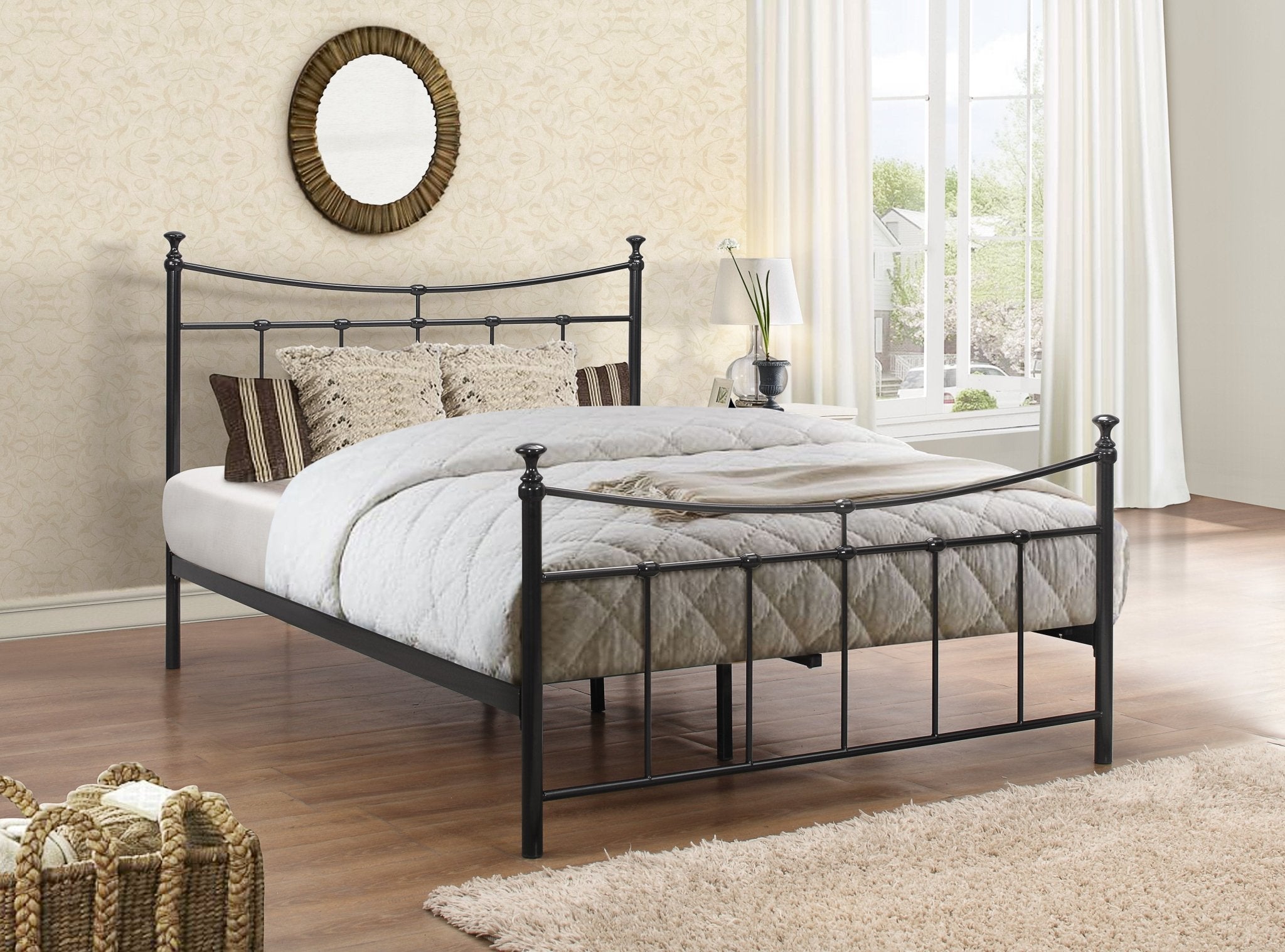 Emily Small Double Bed Black - Bedzy UK modern and affordable home furniture England