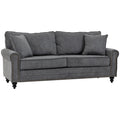 2 Seater Fabric Sofa with Nailhead Trim and Cushions Loveseat - Grey