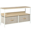 TV Console Unit with 2 Foldable Linen Drawers and Shelving for TVs up to 47