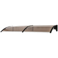 Curved Door Awning Canopy with Durable Polycarbonate Cover - Brown