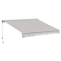 3m Retractable Electric Awning with Manual Crank for UV Protection - Grey