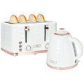 2 Piece 1.7L Electric Kettle and 4 Slice Toaster Set 3000W - Chrome