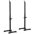 Heavy Duty Adjustable Height Barbell Squat Stand with 2 Stands - Black