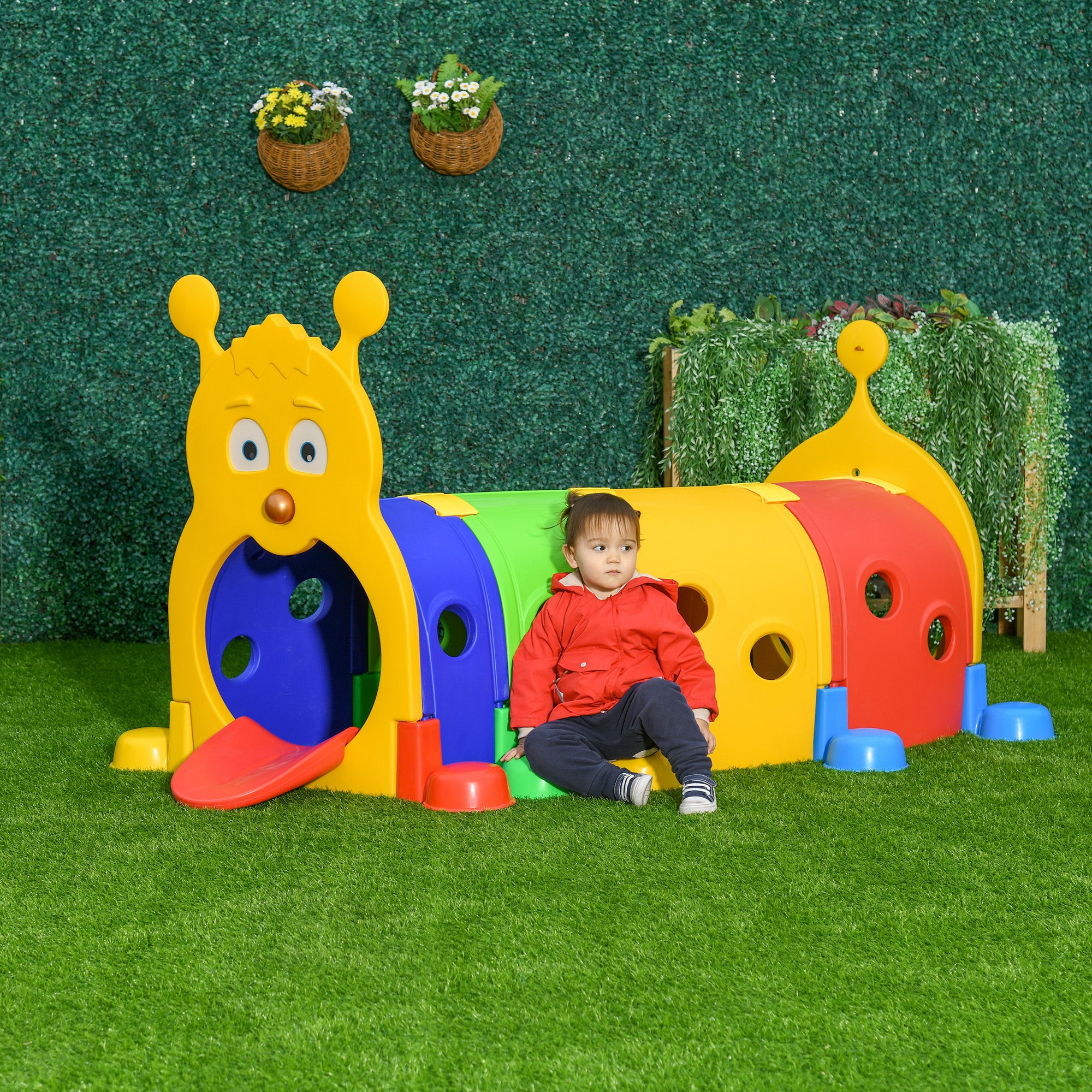 Play Tunnel, Caterpillar Tunnel for Kids Climb, Toddler Play Structure for Ages 3-6 Years, Indoor, Outdoor, Multi-coloured