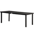 Outdoor Aluminium Garden Dining Table for 8 with Faux Wood Top 190x90x74cm - Black