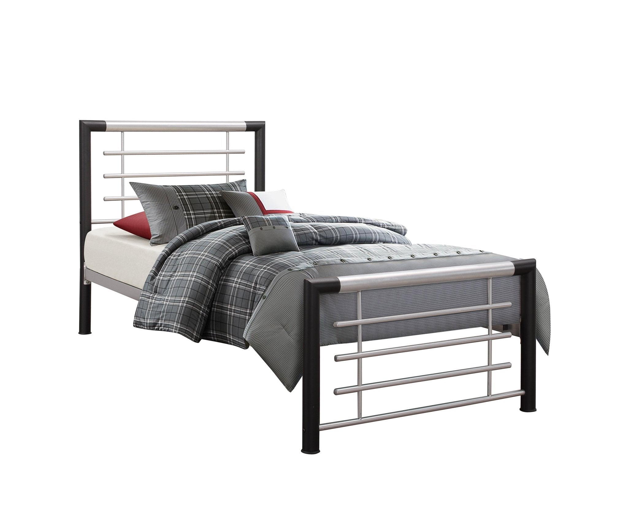 Faro Single Bed - Black & Silver - Bedzy UK modern and affordable home furniture England