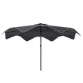 3 Meter Solar Patio Umbrella with LED Lights and Tilt Crank - Dark Grey
