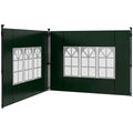 Set of 2 Gazebo Side Panels with Windows for 3x3m or 3x6m Canopy - Green