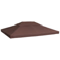 Replacement Gazebo Canopy Cover 4x3m UV Resistant Durable - Brown