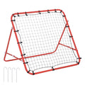Rebounder Net with PE Mesh and Metal Tube Frame 96x80x96cm - Red and Black