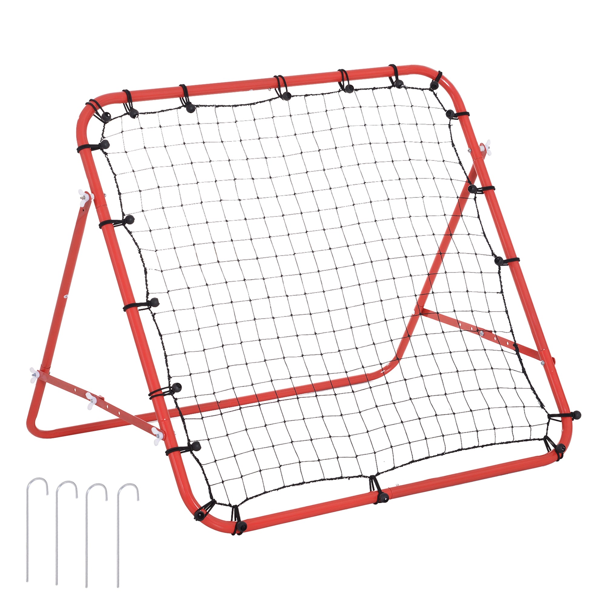 Rebounder Net W/PE Mesh Metal Tube, 96W x 80D x 96Hcm- Red and Black