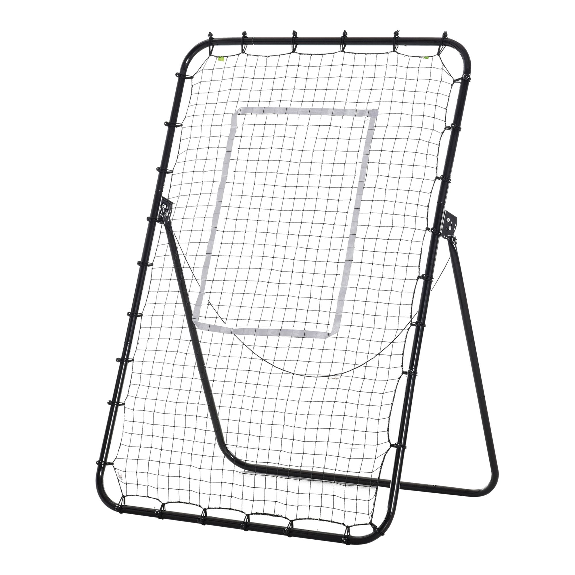 Foldable Football Rebounder Net, Football Goal Training Aid Soccer Kickback Target Zone Goal Play Adjustable Angles for Kids & Adult Black