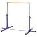 Adjustable Steel Frame Horizontal Gymnastics Bar for Kids Home Training - Purple