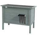 Outdoor Insulated Wooden Cat House with Removable Floor and Waterproof Roof - Charcoal Grey