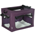 Foldable Portable Pet Carrier for Miniature Dogs and Cats 60x42x42 cm - Purple