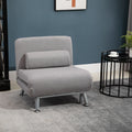 Single Foldable Sofa Bed Futon Chair Sleeper for Living Room - Grey