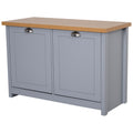 Shoe Cabinet with 2 Doors and Shelf, Entryway Storage Organiser and Bench - Grey